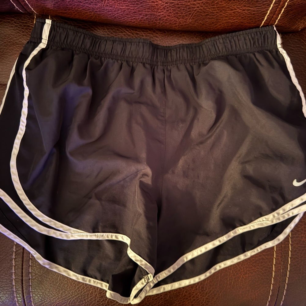 Nike Women's Black Athletic Shorts with White Trim